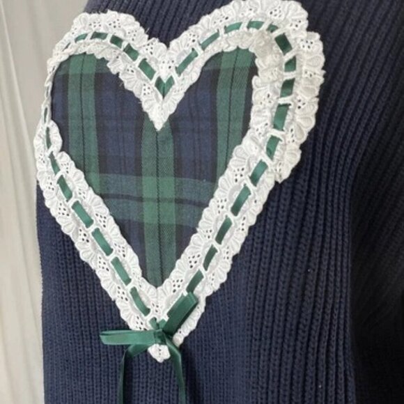 NEW TEDDY FRESH Women's Sweater Dress Knit Laced Up Size S/M Navy - Picture 4 of 8